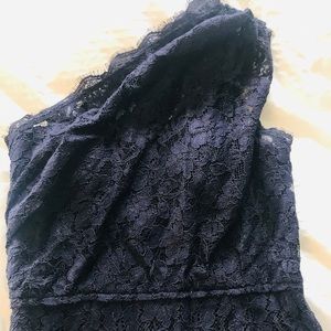 Adrianna Papell blue lace Evening Gown -Prom Dress